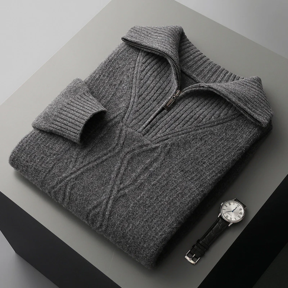 Taranto Merinowolle Zip-Pullover