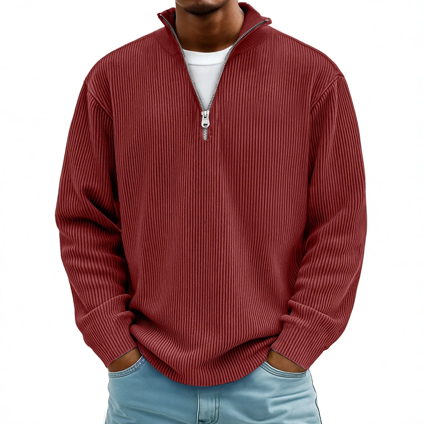 Gerippter Pullover