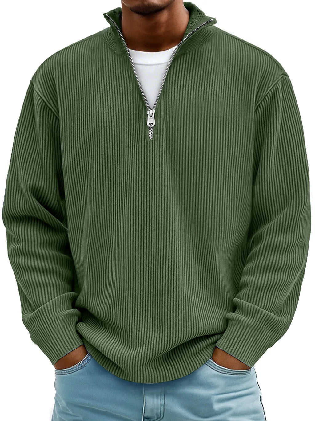 Gerippter Pullover