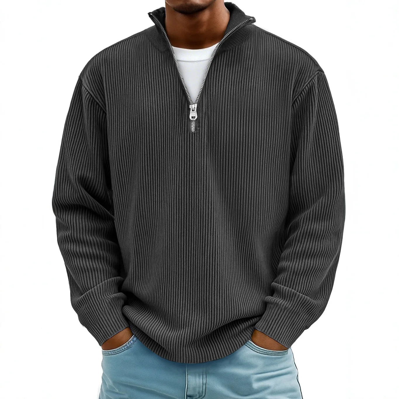 Gerippter Pullover