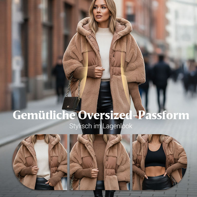 Damen Oversized Pufferjacke mit Kapuze