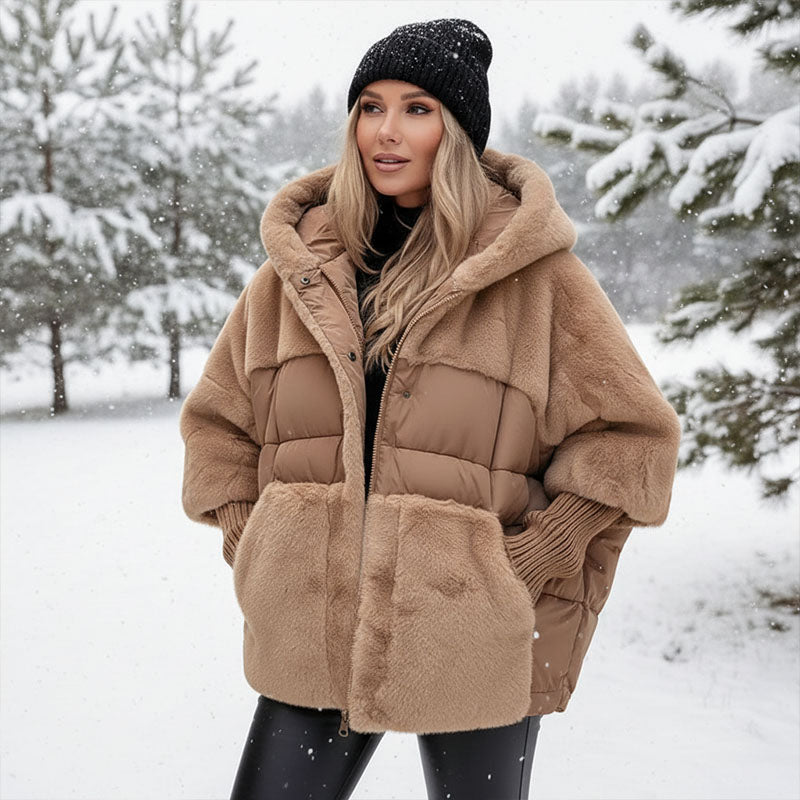 Damen Oversized Pufferjacke mit Kapuze