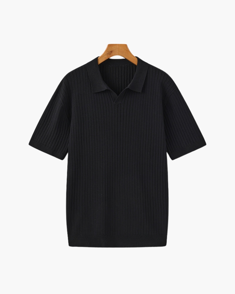 Poloshirt aus Premium-Rippstrick
