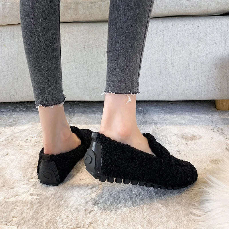 Damen-Loafer mit Fell