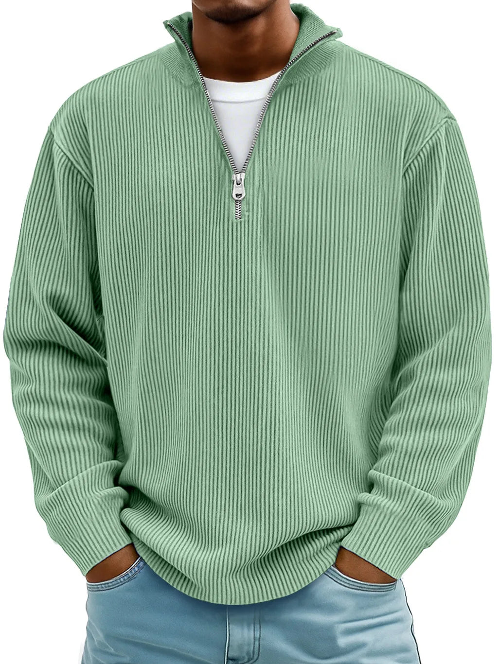 Gerippter Pullover