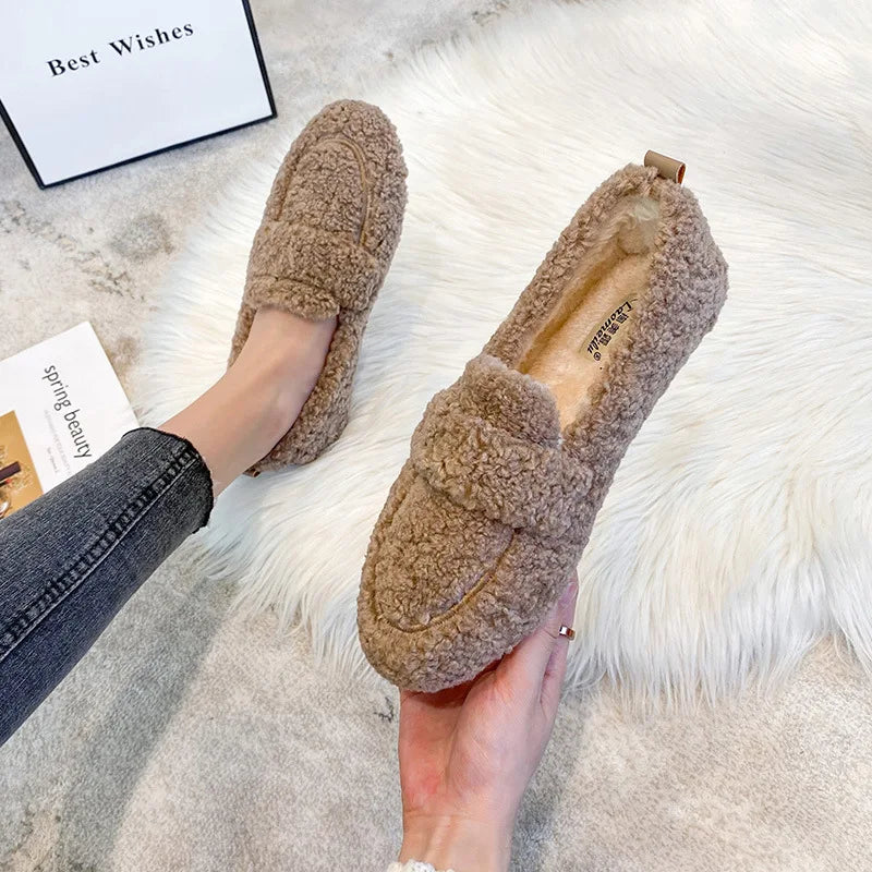 Damen-Loafer mit Fell