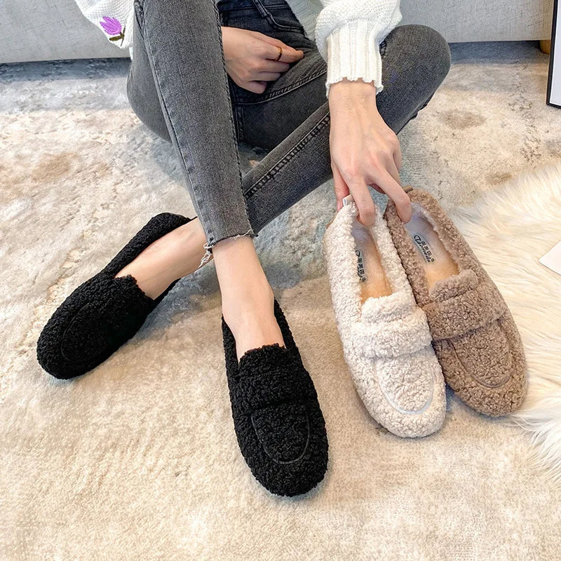 Damen-Loafer mit Fell