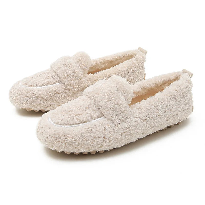 Damen-Loafer mit Fell