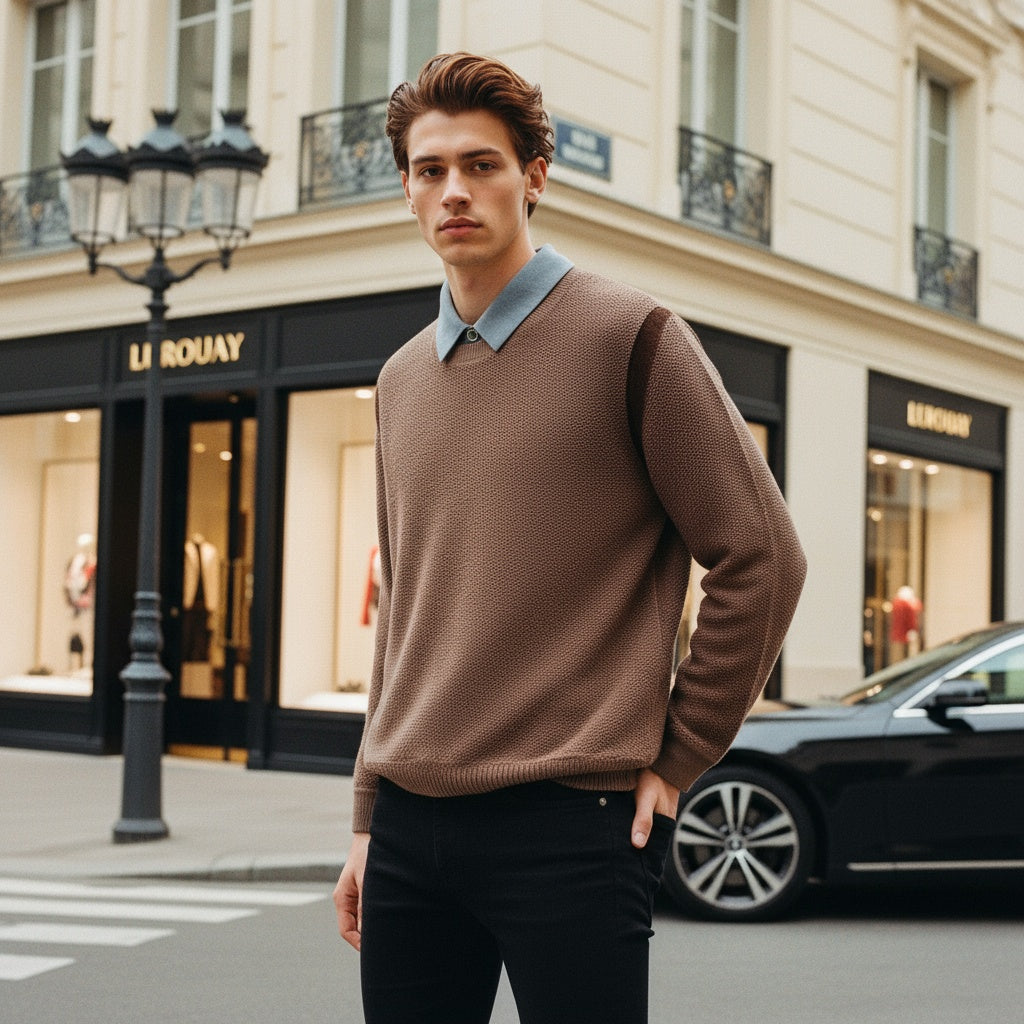 Pullover mit Hemdkragen